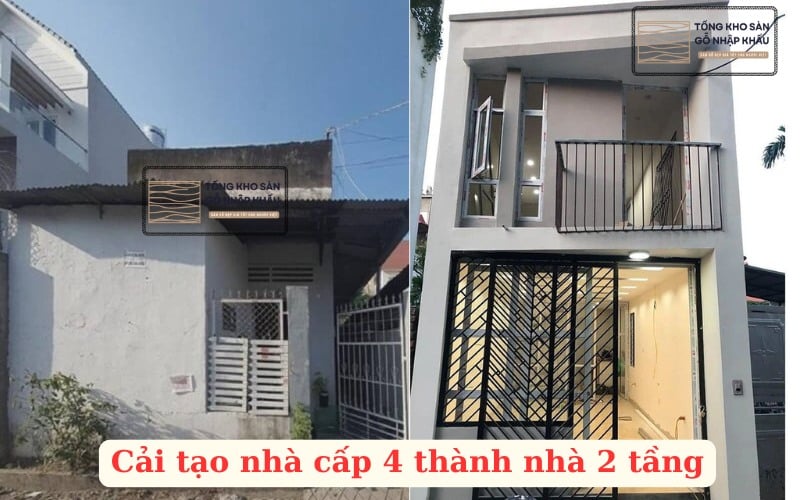 Cải tạo nhà cấp 4 thành nhà 2 tầng