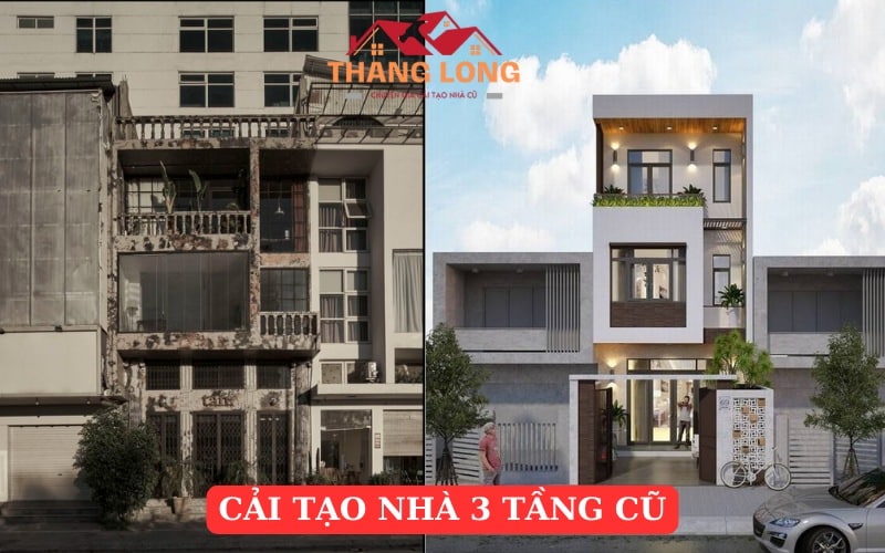 cải tạo nhà 3 tầng cũ