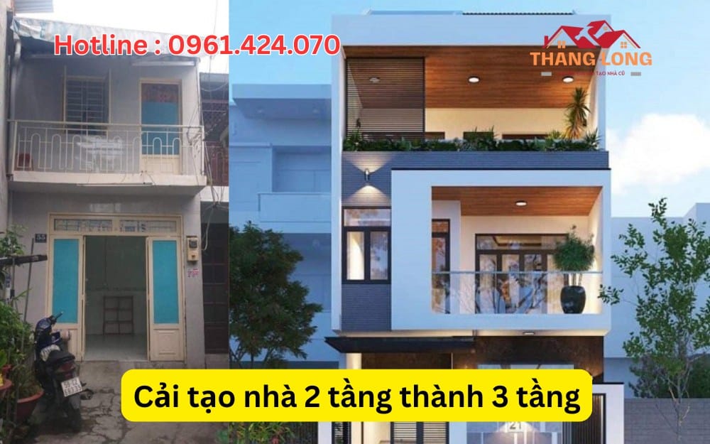 cải tạo nhà 2 tầng thành 3 tầng