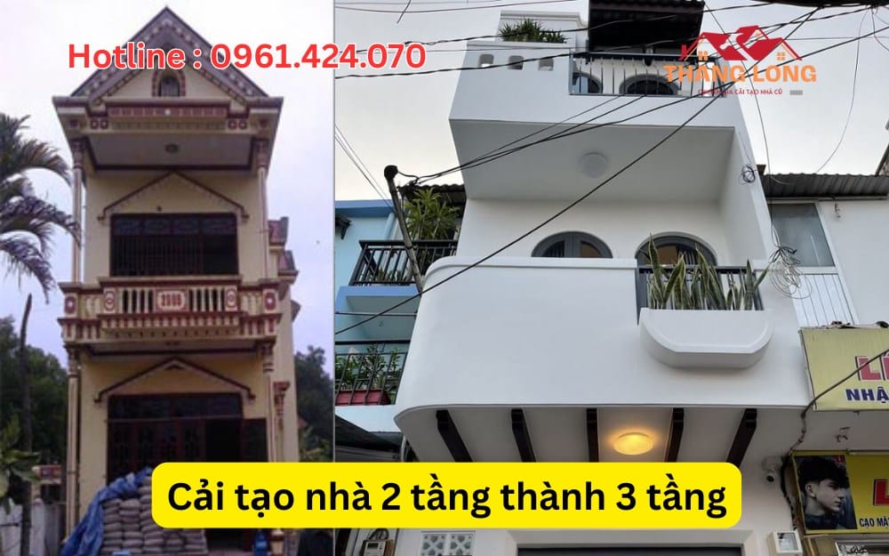 dịch vụ cải tạo nhà 2 tầng thành 3 tầng